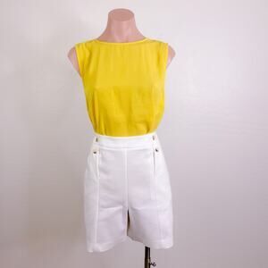 Vince Camuto Plus Size Double Weave Button Front Shorts Ivory size 24W NWT